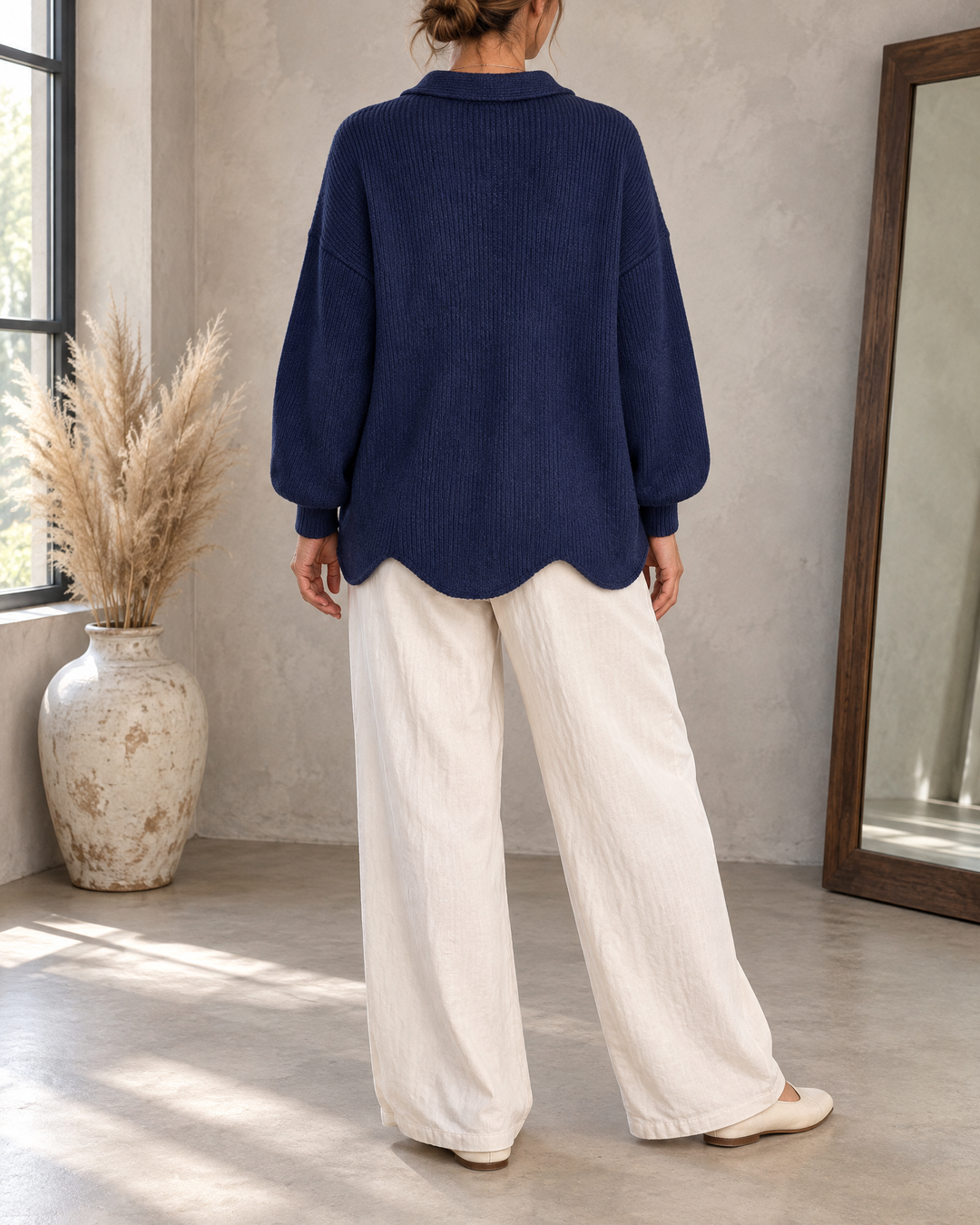 Albane - Collared Button Cardigan