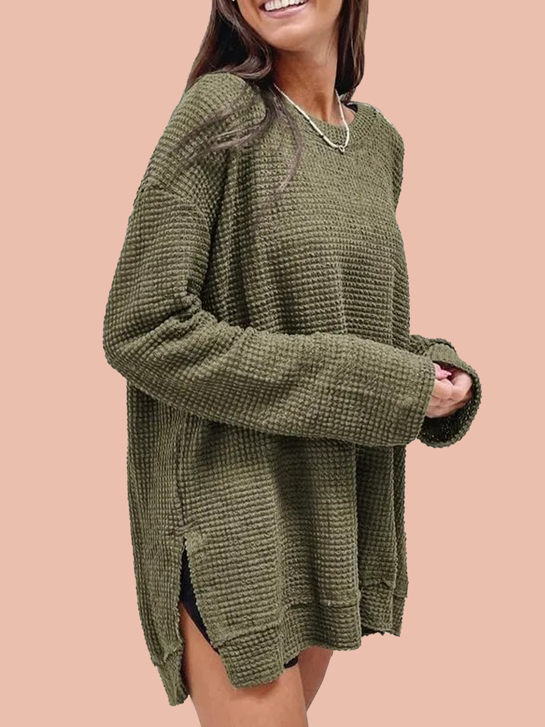 Women's Oversized Waffle Knit Top