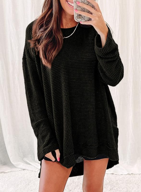 Women's Oversized Waffle Knit Top