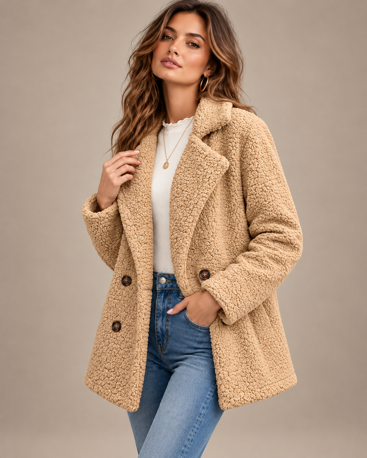 Elegant Textured Lapel Coat