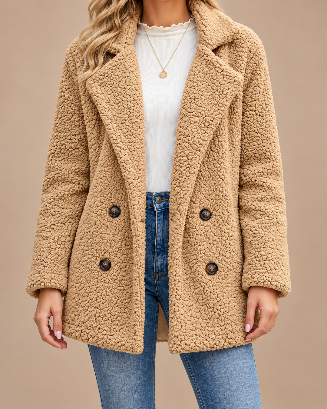 Elegant Textured Lapel Coat
