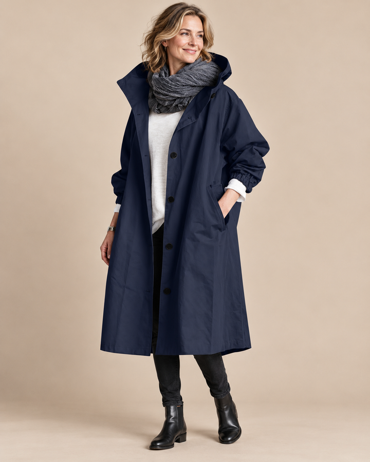 Audrey | Elegant Hooded Trench Coat