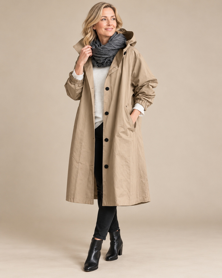 Audrey | Elegant Hooded Trench Coat