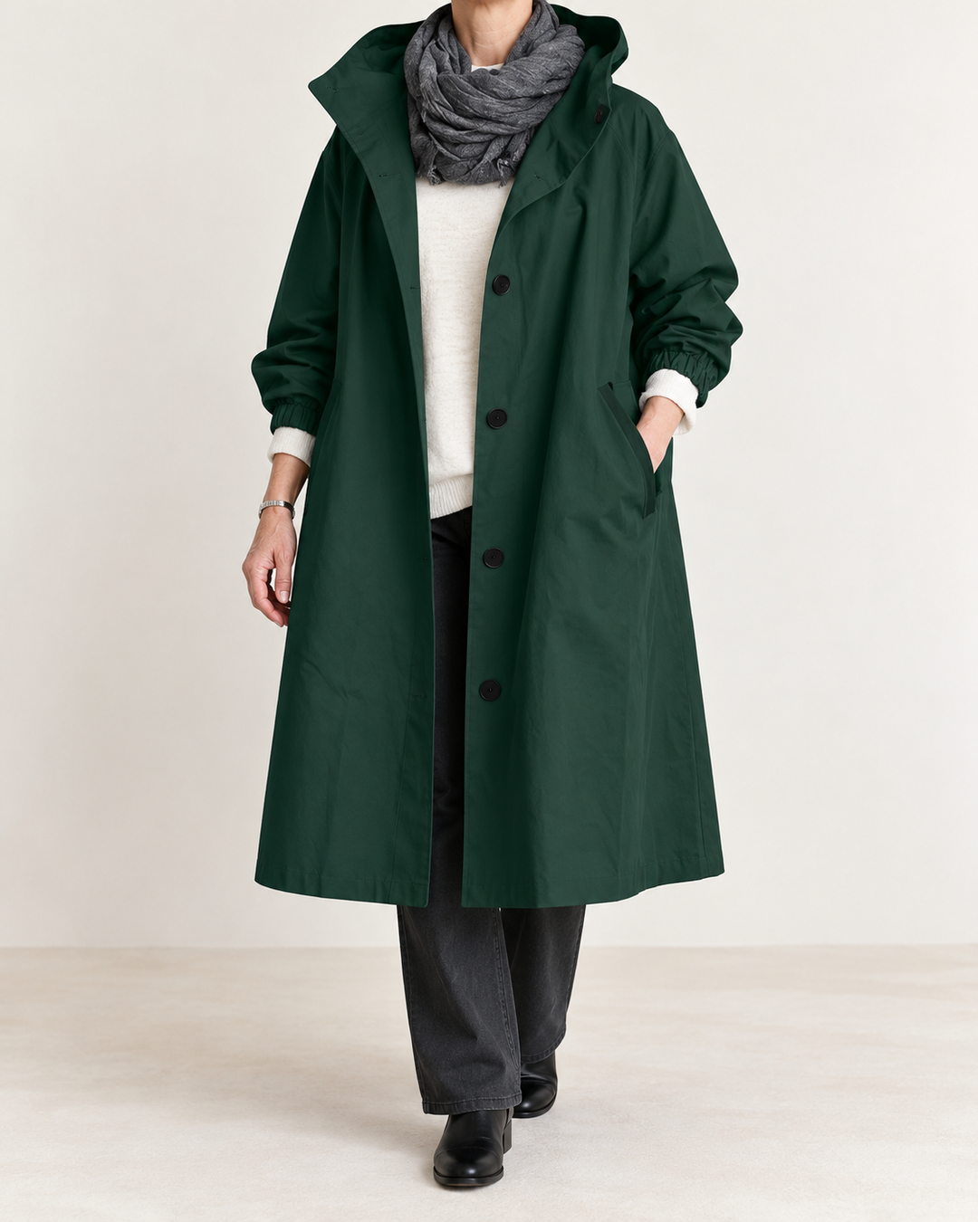 Audrey | Elegant Hooded Trench Coat