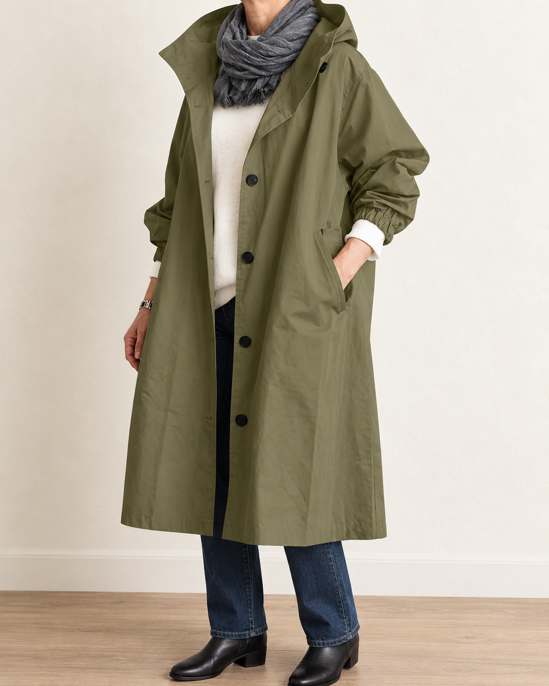 Audrey | Elegant Hooded Trench Coat