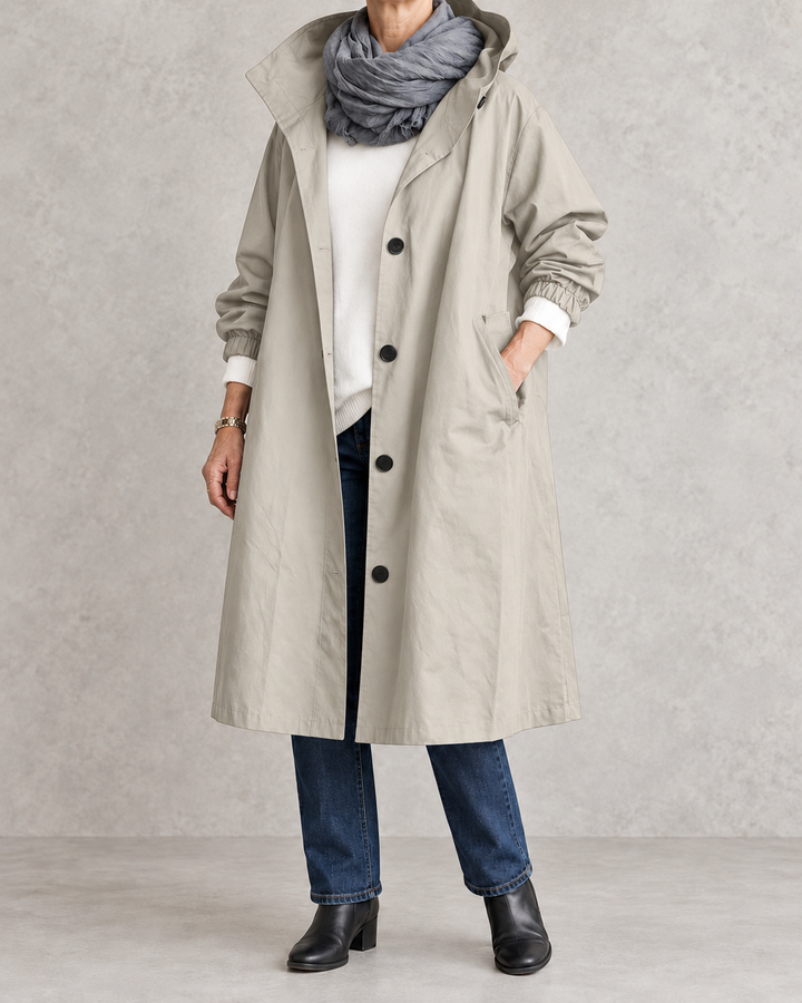 Audrey | Elegant Hooded Trench Coat