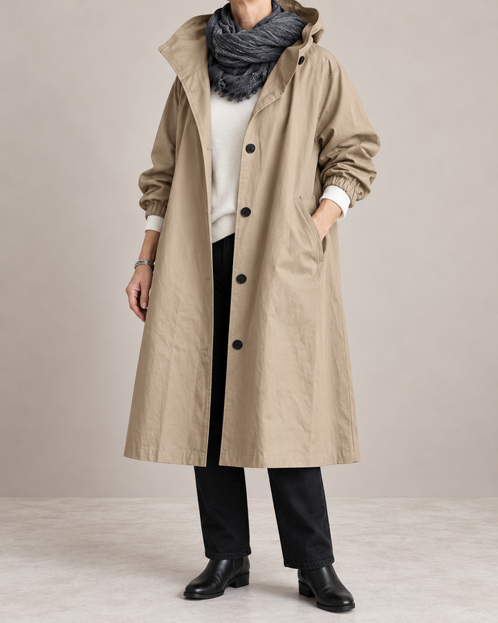 Audrey | Elegant Hooded Trench Coat