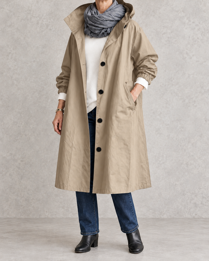 Audrey | Elegant Hooded Trench Coat