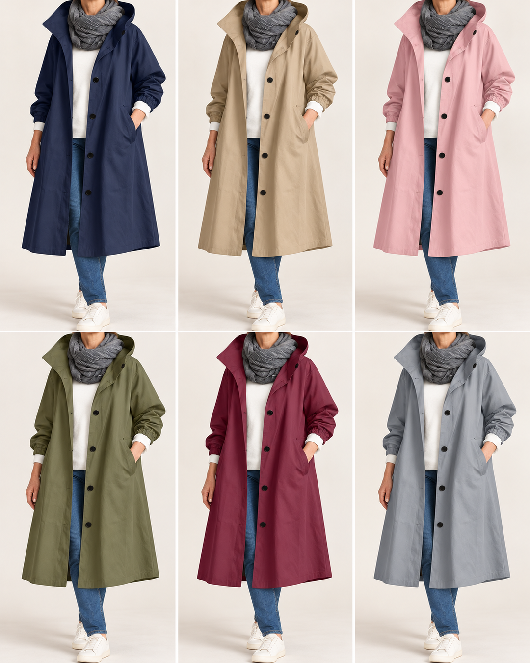Audrey | Elegant Hooded Trench Coat