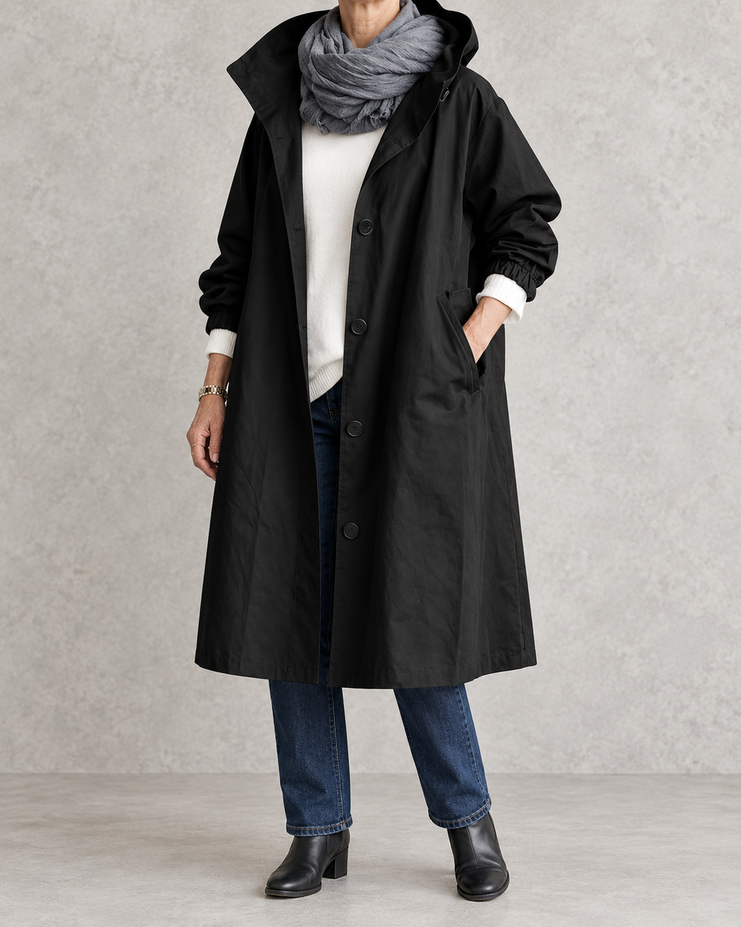 Audrey | Elegant Hooded Trench Coat