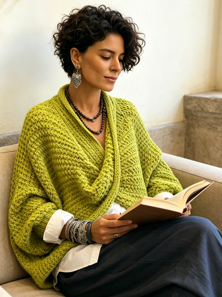 Crossover V-Neck Sweater
