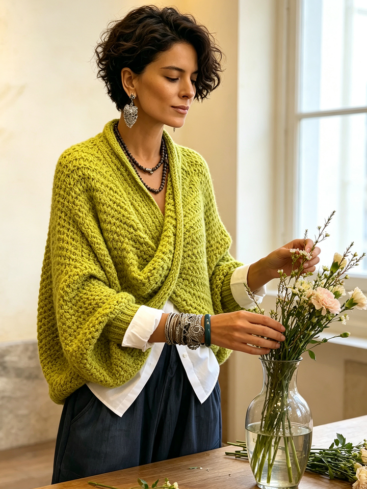 Crossover V-Neck Sweater