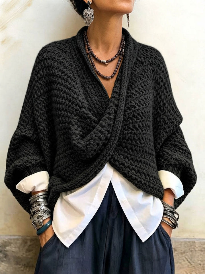 Crossover V-Neck Sweater