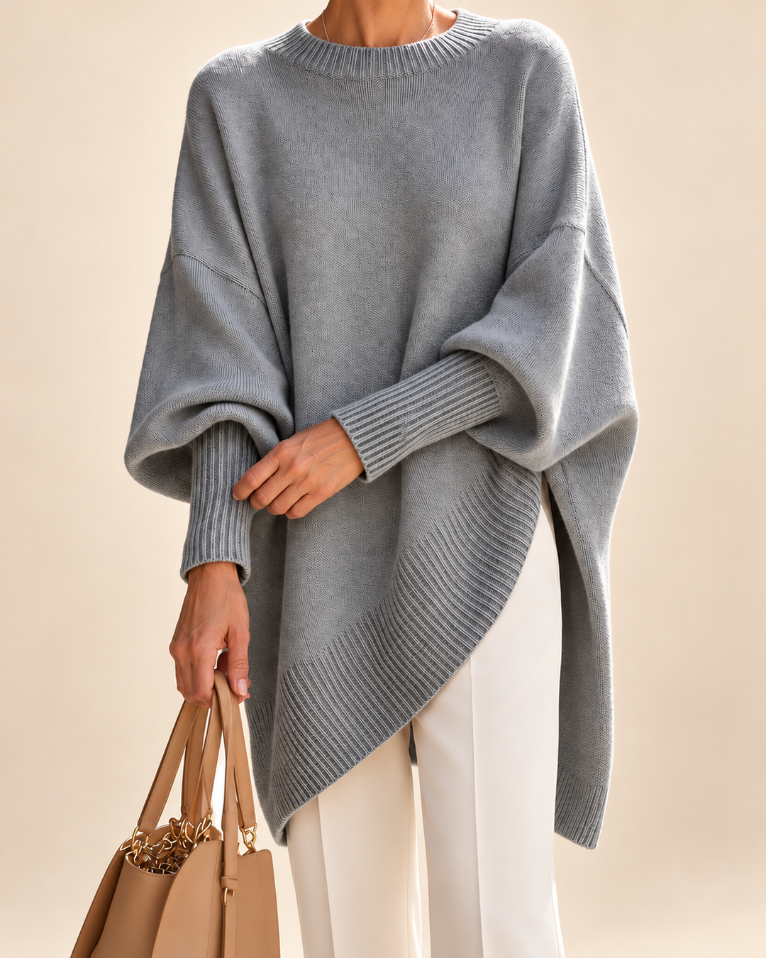 Effortless Elegance oversized poncho - Grey