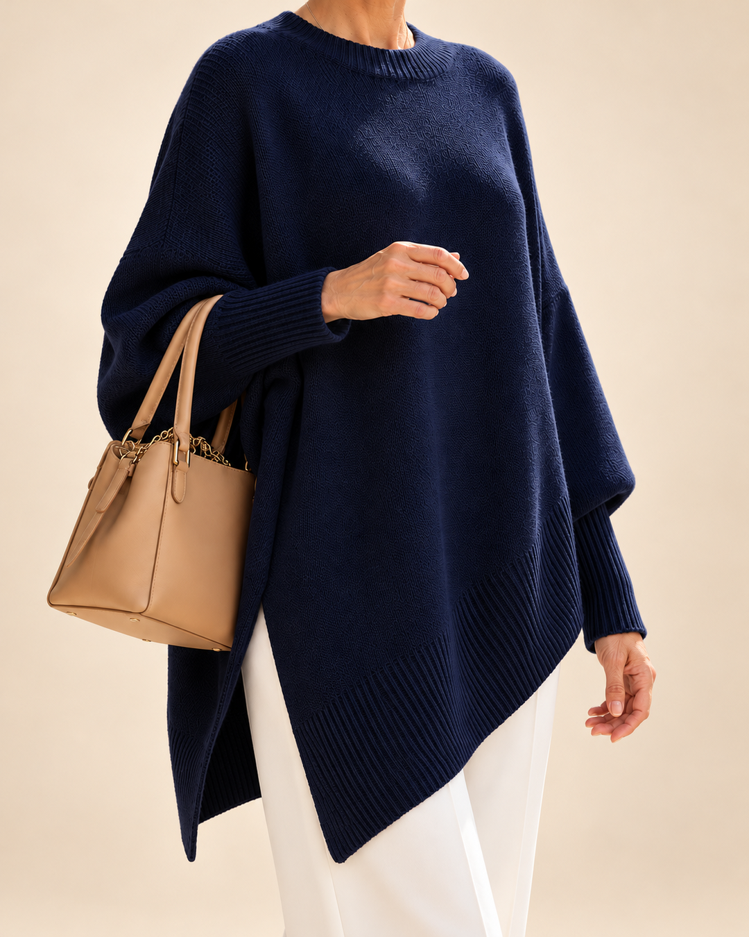 Effortless Elegance oversized poncho - Navy