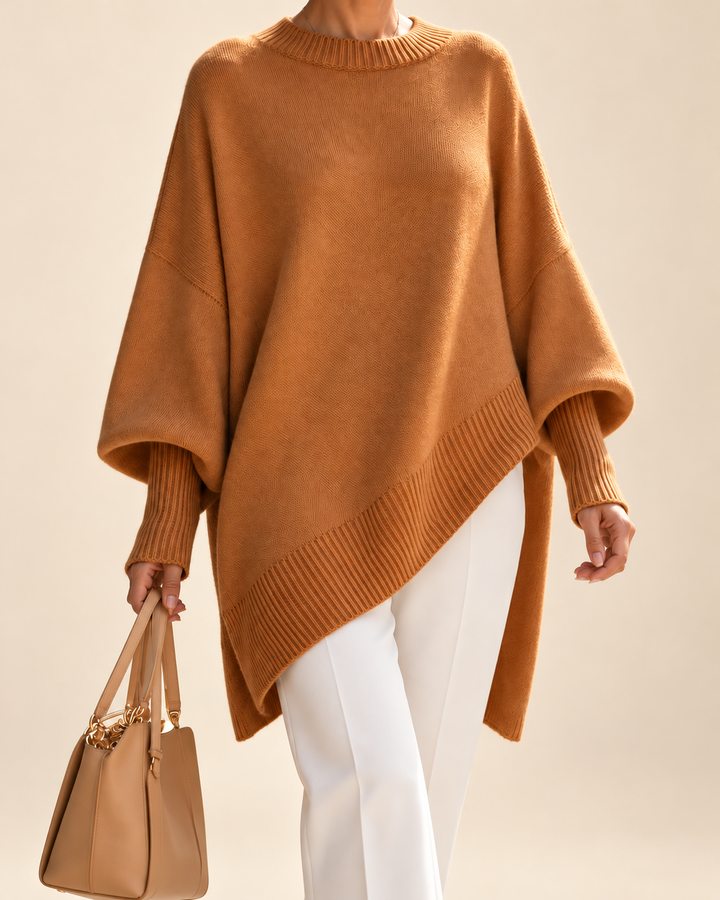 Effortless Elegance oversized poncho - Camel