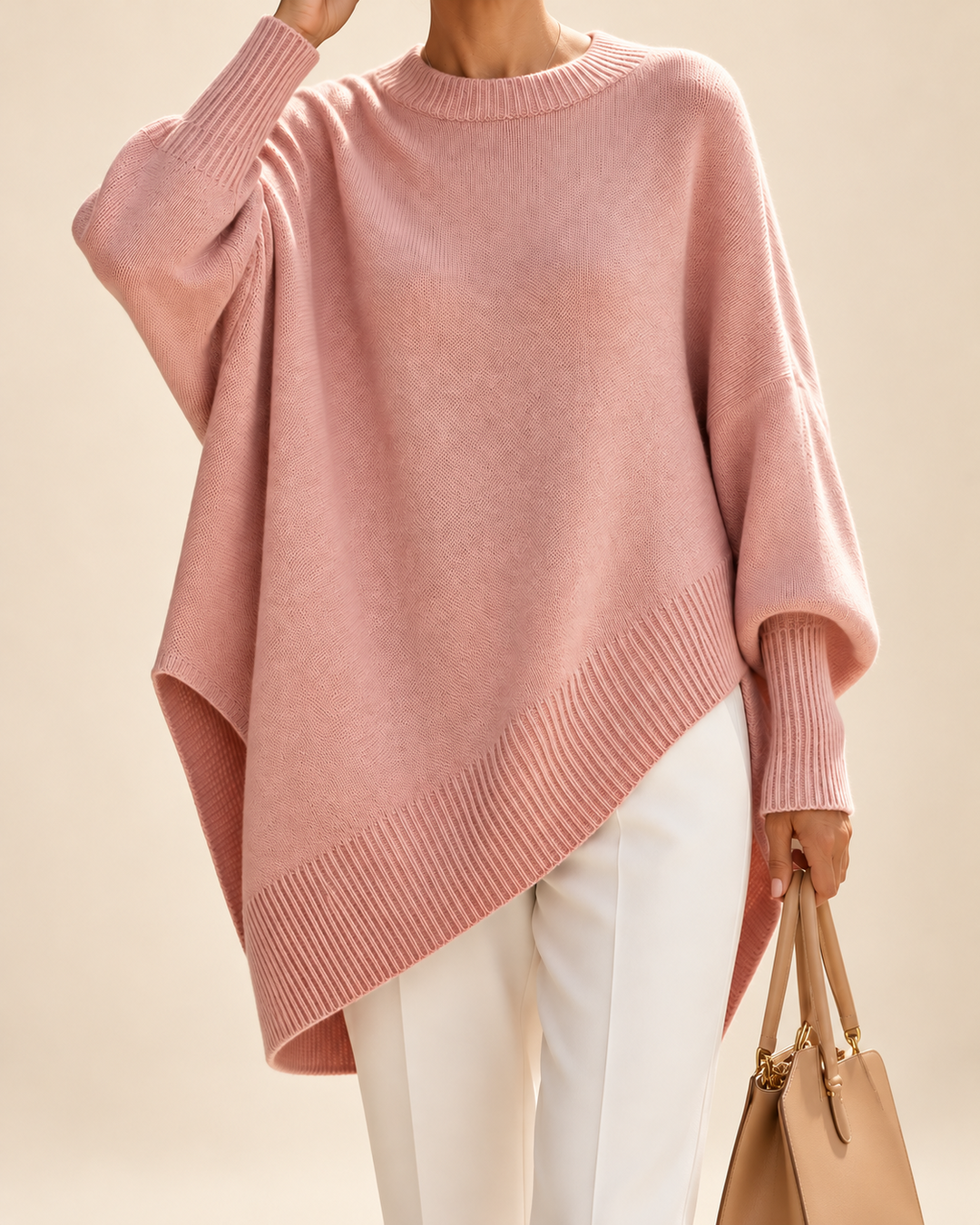 Effortless Elegance oversized poncho - Pink